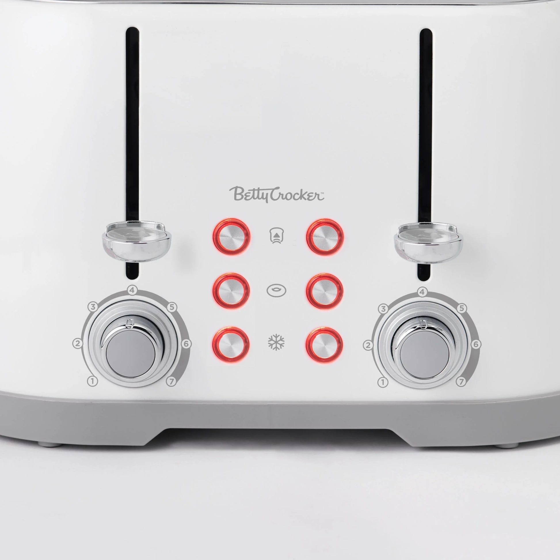 4-Slice Multi-Function Toaster, Toaster 4 Slice with Extra Wide Slots for Thick Bread, Bagel & Waffle, Toast Shade Control Dial, Slide Out Crumb Tray, White