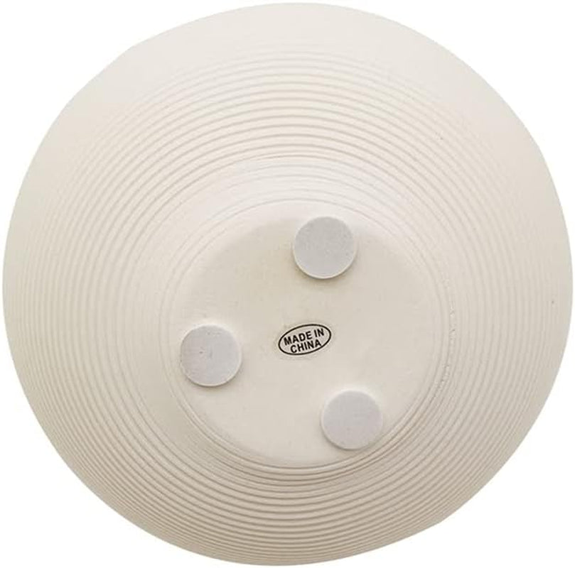 Narrow Neck Matte White Ceramic Vase,Small round Textured Geometric Bud Flower Vase for Centerpieces Decor(6.18”)