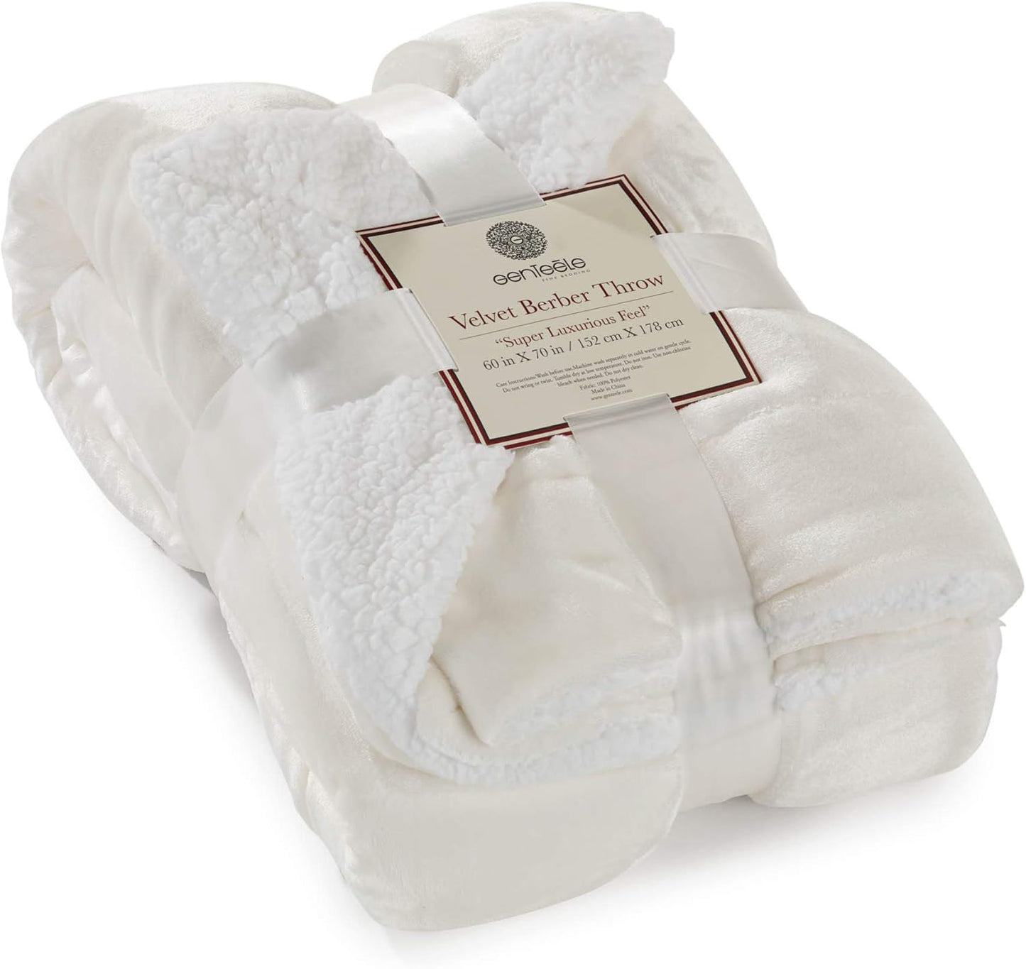 Sherpa Throw Blanket Super Soft Reversible Ultra Luxurious Plush Blanket, 50 X 60 Inches, Camel/White