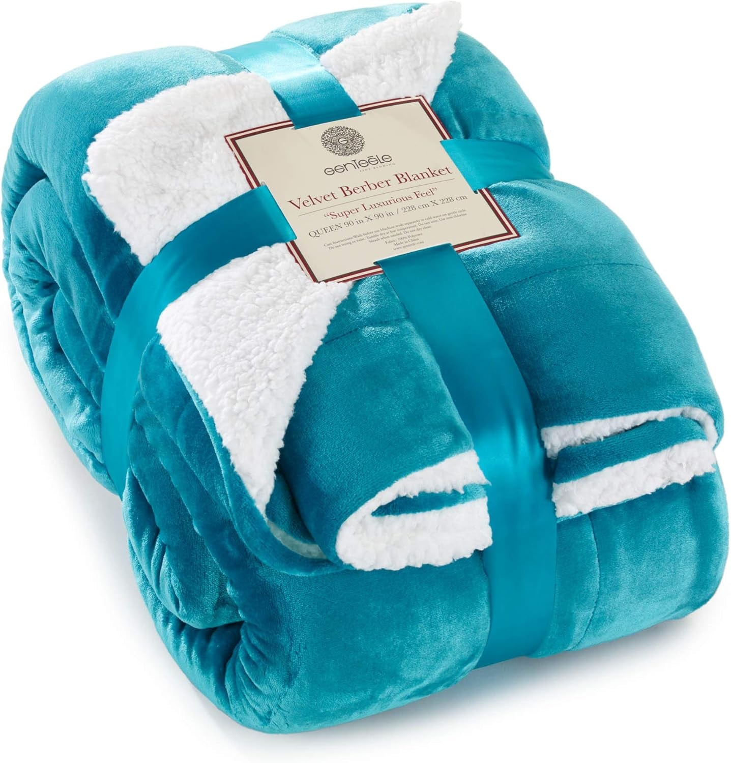 Sherpa Throw Blanket Super Soft Reversible Ultra Luxurious Plush Blanket, 50 X 60 Inches, Camel/White