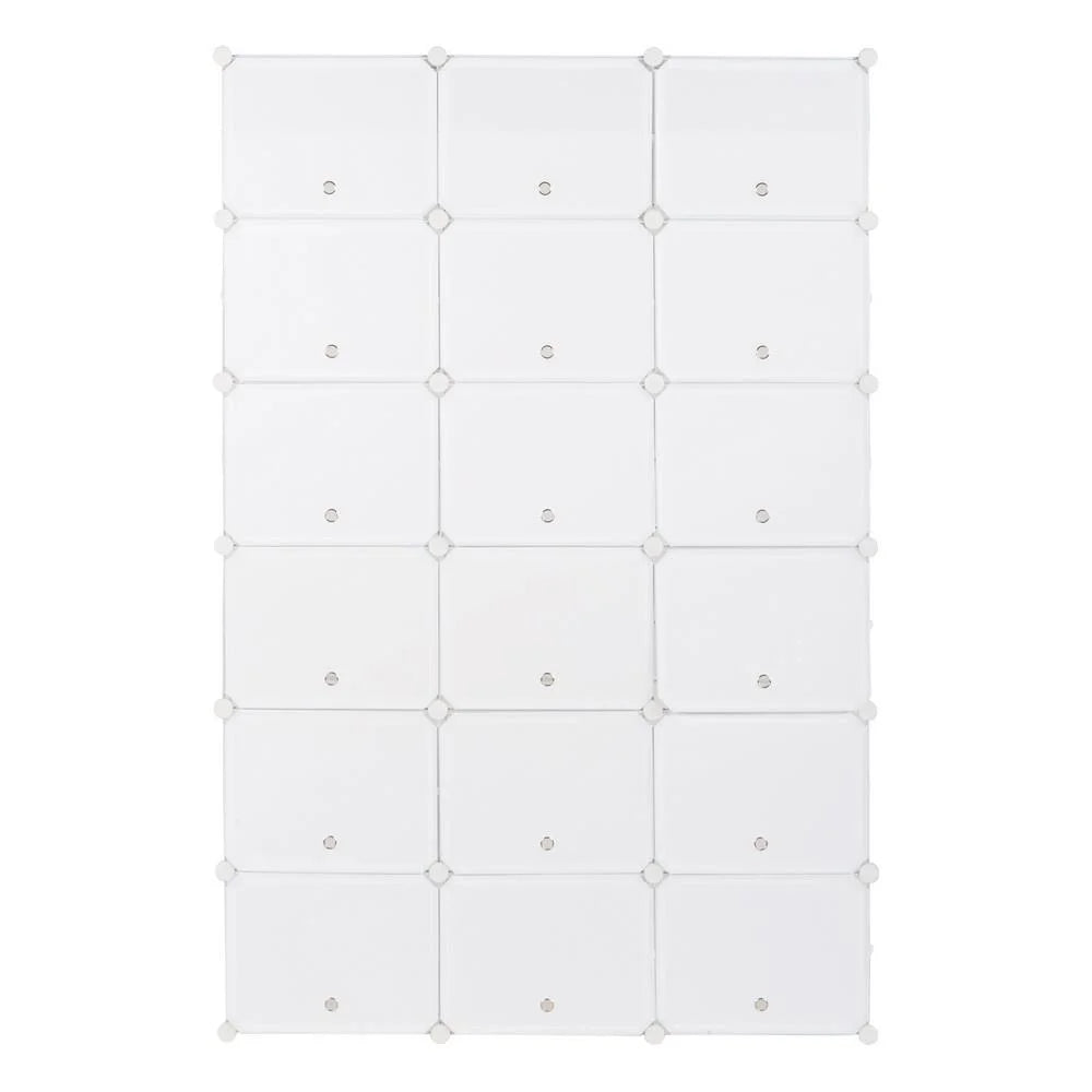 36 Cubes 72 Pairs 12 Tiers Portable Shoe Rack, Storage Cabinet for Entryway Hallway, White