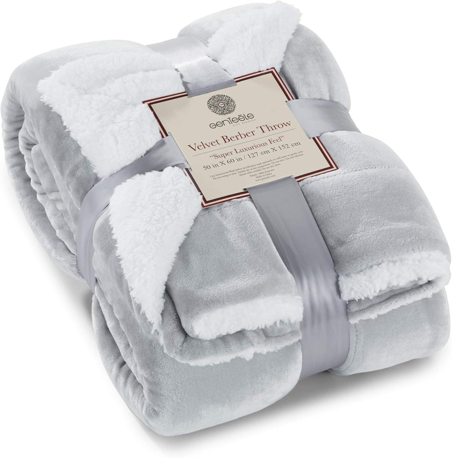 Sherpa Throw Blanket Super Soft Reversible Ultra Luxurious Plush Blanket, 50 X 60 Inches, Camel/White