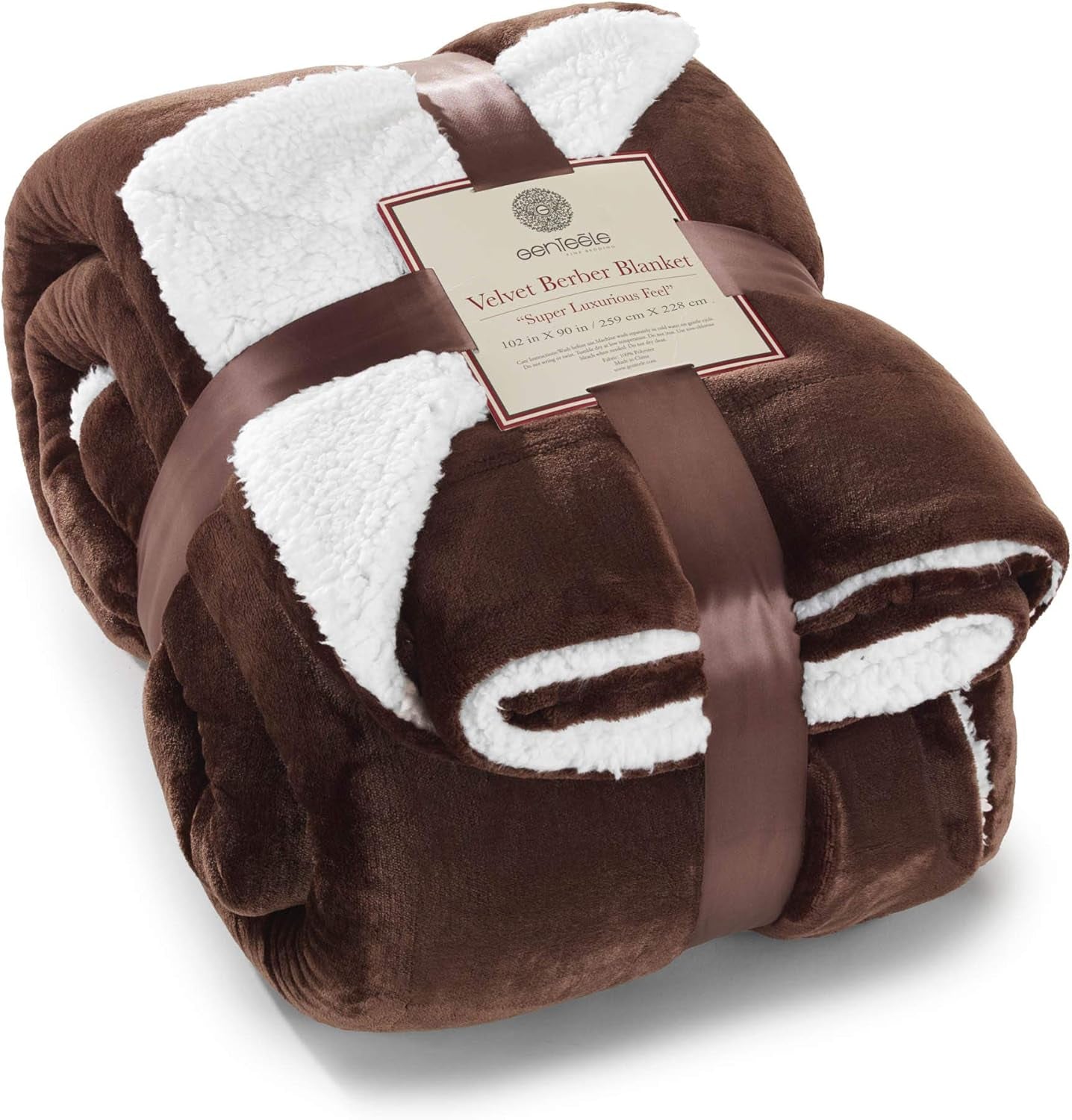 Sherpa Throw Blanket Super Soft Reversible Ultra Luxurious Plush Blanket, 50 X 60 Inches, Camel/White