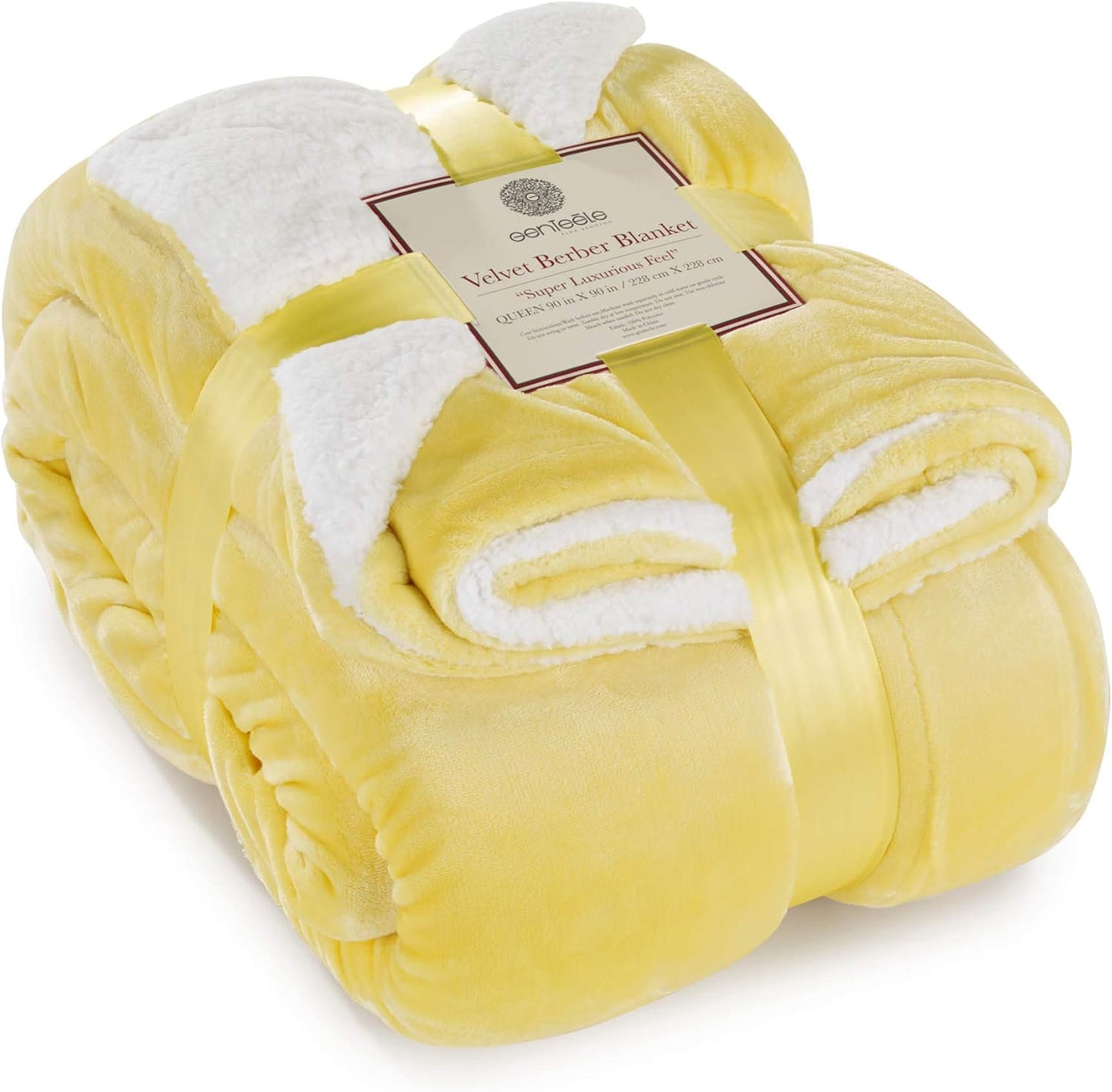 Sherpa Throw Blanket Super Soft Reversible Ultra Luxurious Plush Blanket, 50 X 60 Inches, Camel/White