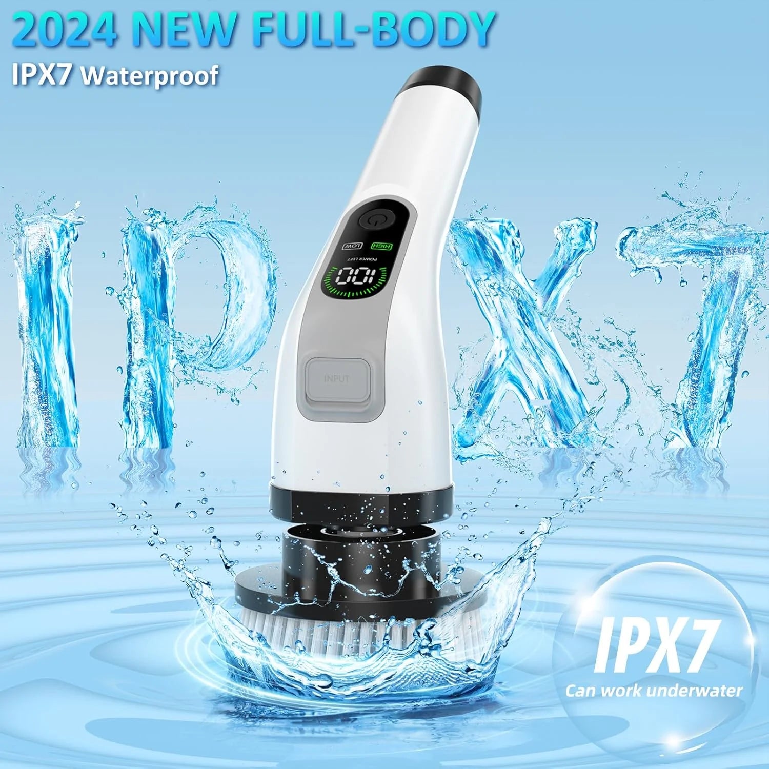 Electric Spin Scrubber 2024 New Full-Body IPX7 Waterproof for Bathroom Kitchen Floor