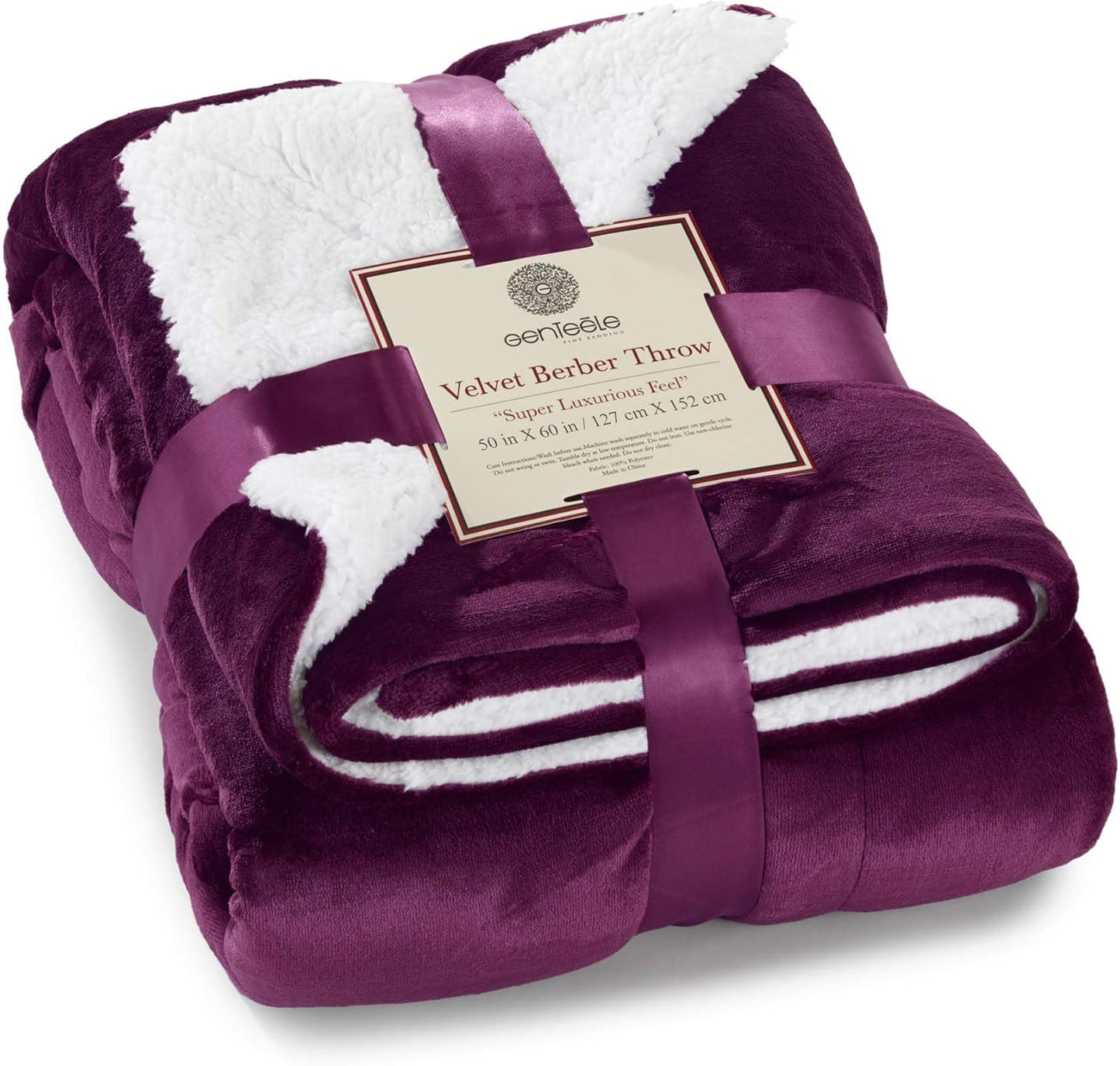 Sherpa Throw Blanket Super Soft Reversible Ultra Luxurious Plush Blanket, 50 X 60 Inches, Camel/White