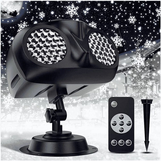 Christmas Snowflake Light Projector Remote Control Timer Waterproof LED Snowfall Landscape Light for Xmas Holiday Party