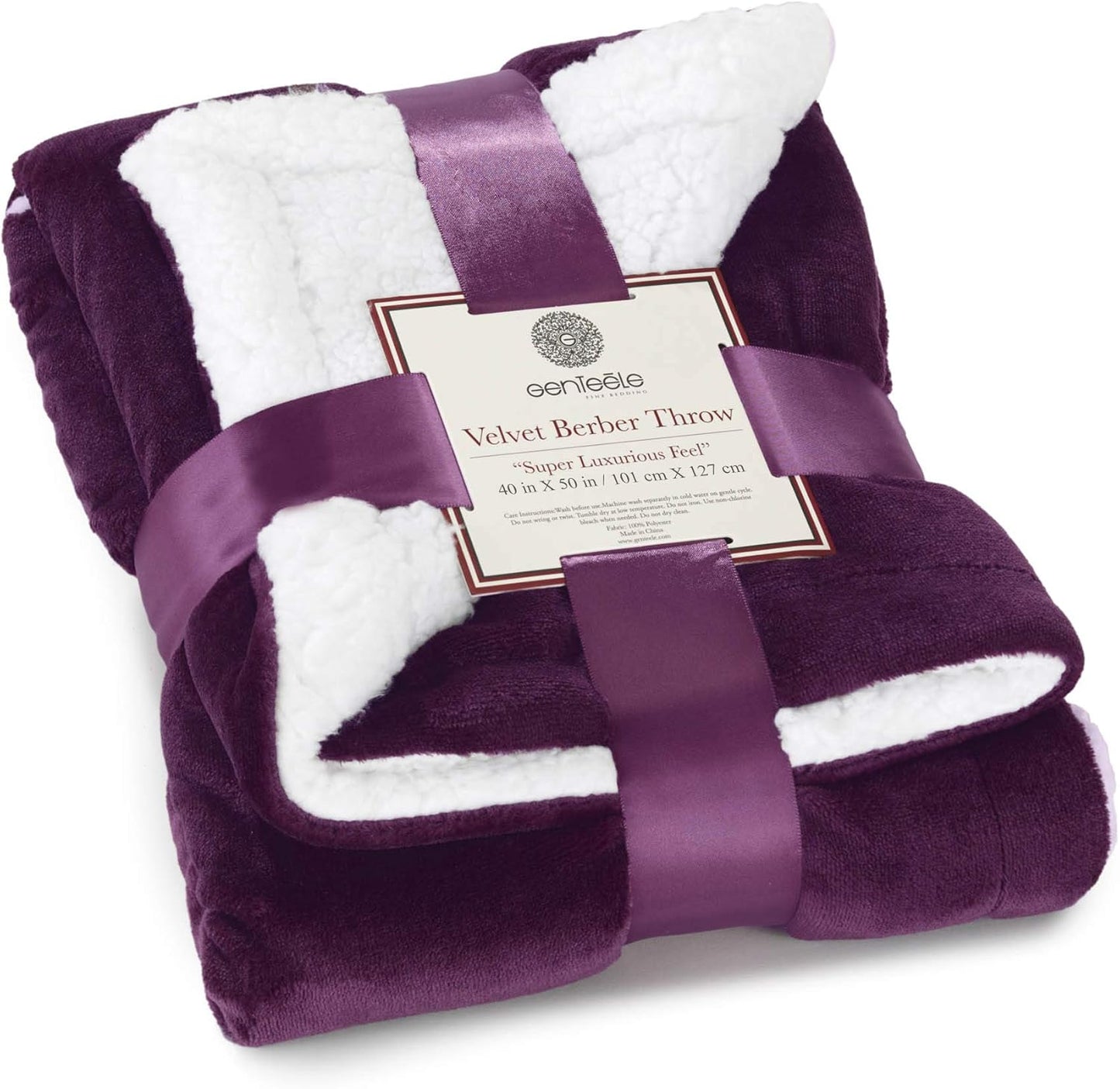 Sherpa Throw Blanket Super Soft Reversible Ultra Luxurious Plush Blanket, 50 X 60 Inches, Camel/White