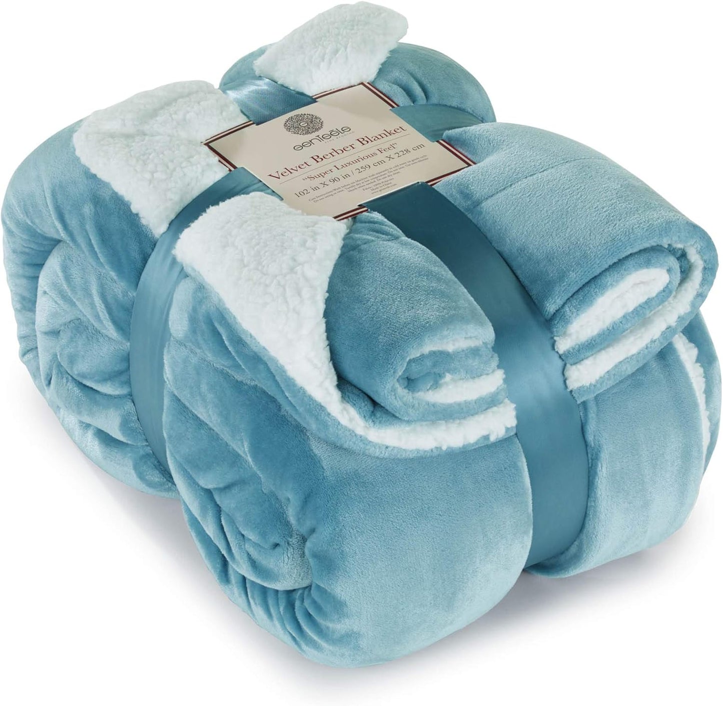 Sherpa Throw Blanket Super Soft Reversible Ultra Luxurious Plush Blanket, 50 X 60 Inches, Camel/White