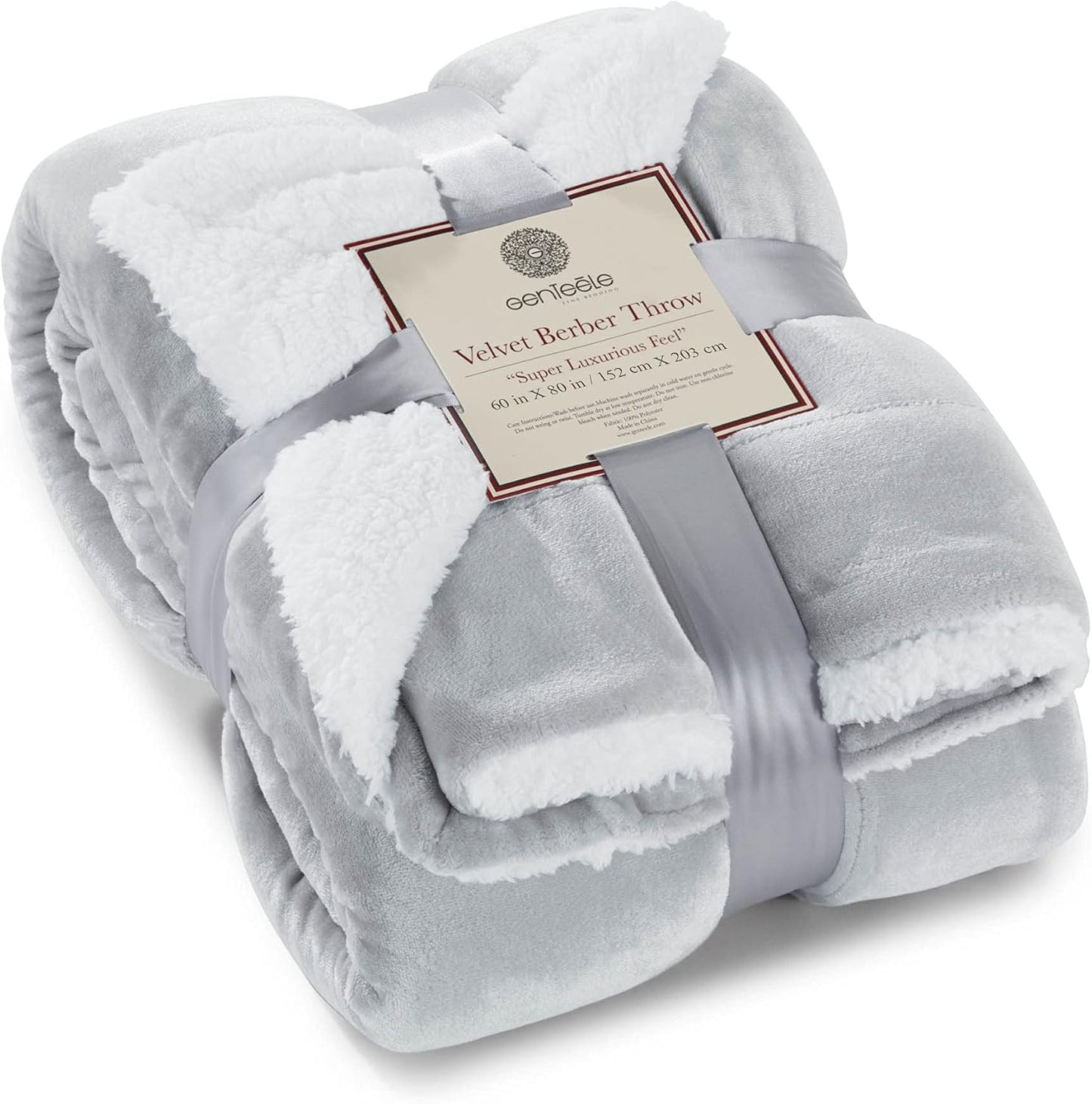 Sherpa Throw Blanket Super Soft Reversible Ultra Luxurious Plush Blanket, 50 X 60 Inches, Camel/White
