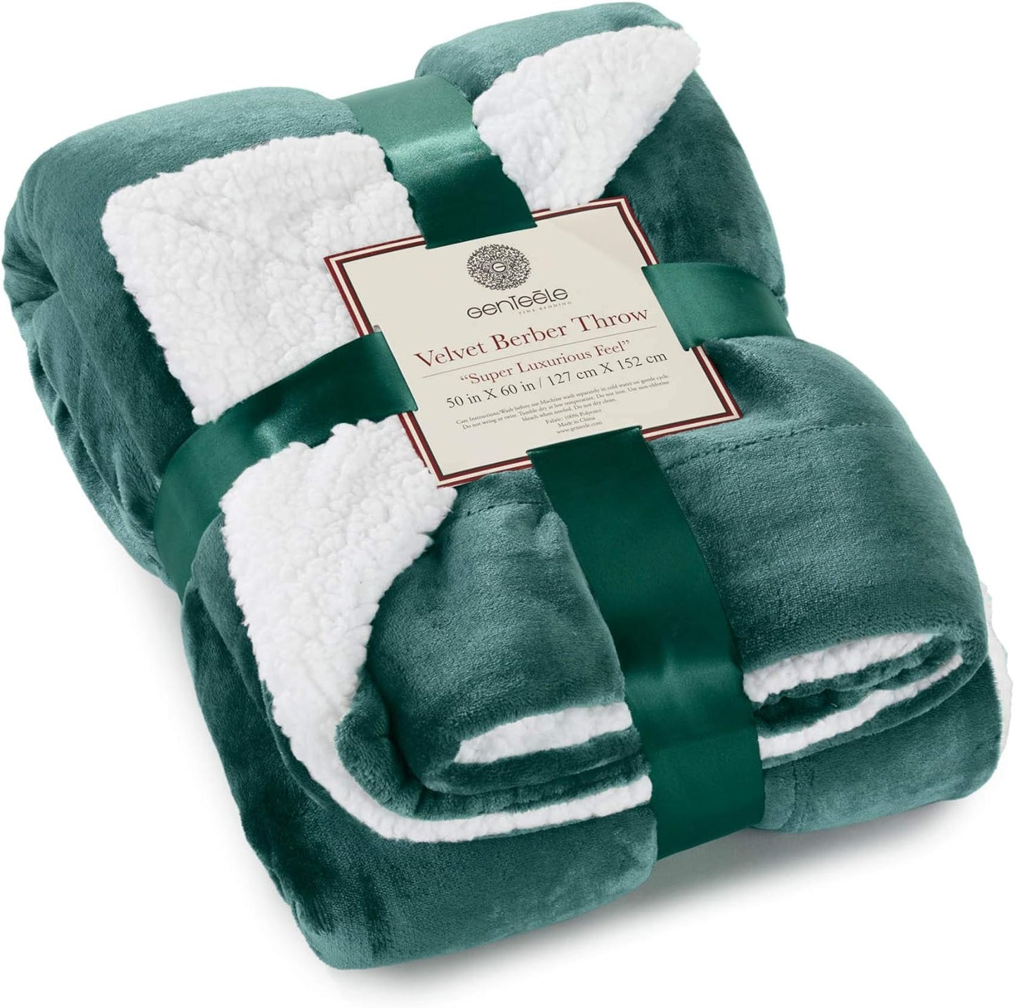 Sherpa Throw Blanket Super Soft Reversible Ultra Luxurious Plush Blanket, 50 X 60 Inches, Camel/White