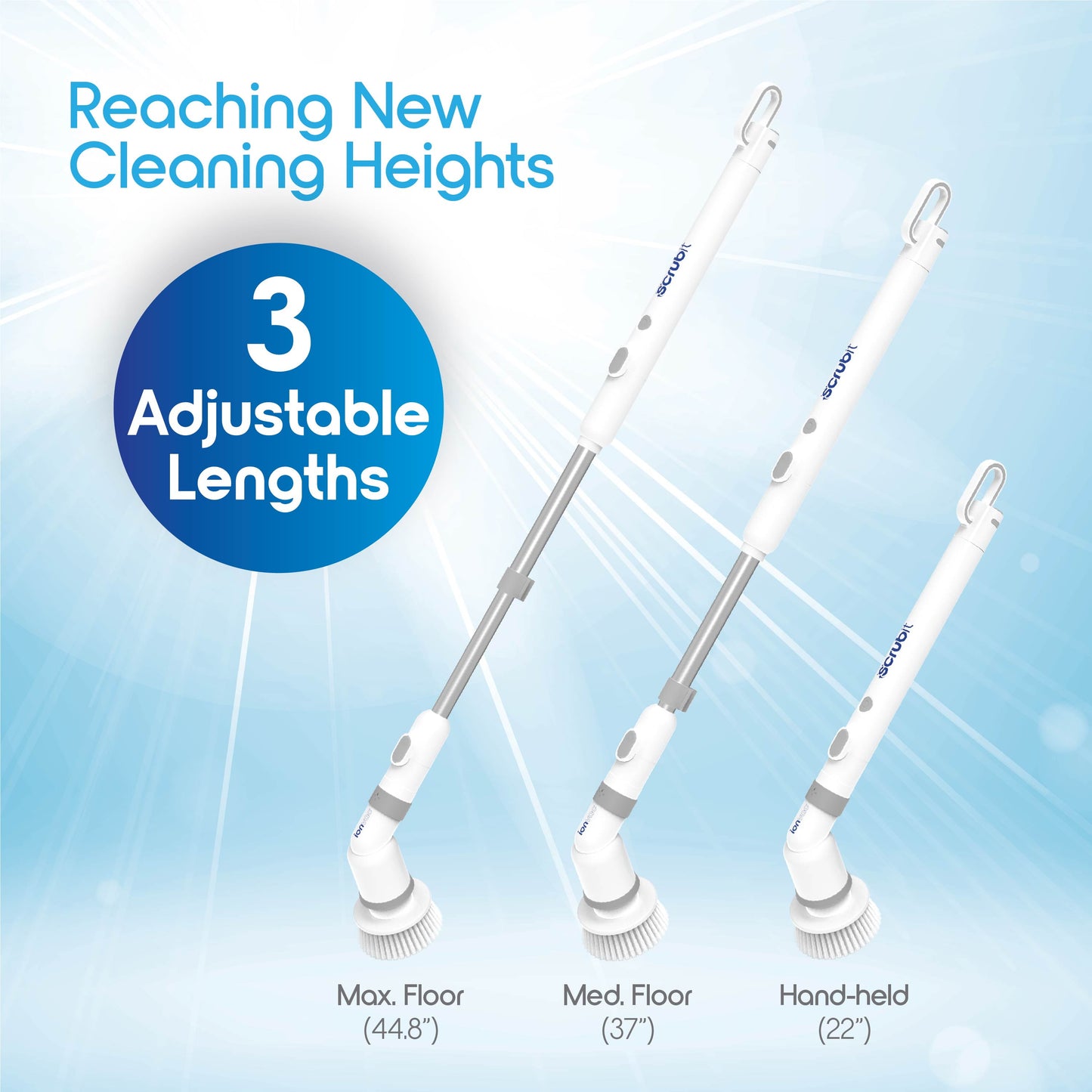 Scrub It Electric Spin Scrubber, Multi-Surface Rechargeable Cordless Scrub Brush with 9 Cleaning Brush Heads