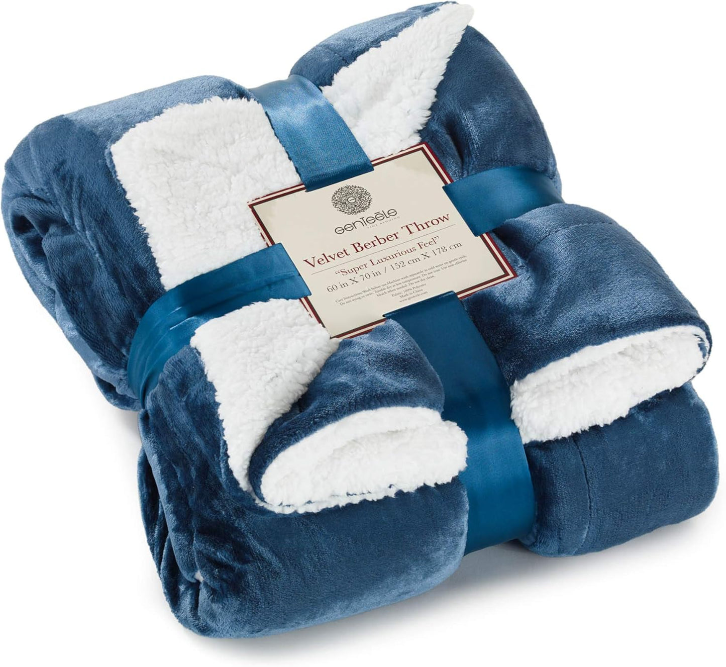 Sherpa Throw Blanket Super Soft Reversible Ultra Luxurious Plush Blanket, 50 X 60 Inches, Camel/White