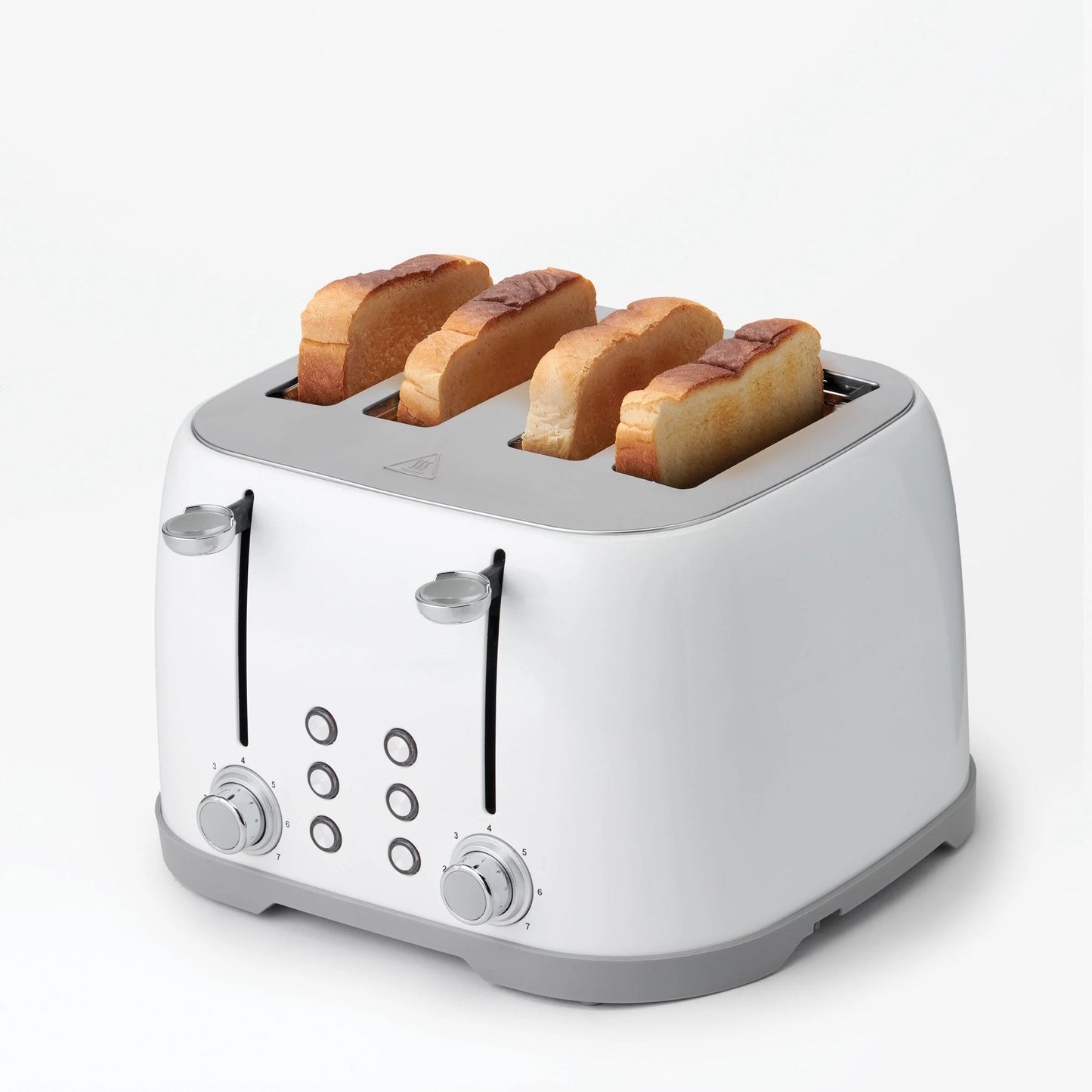 4-Slice Multi-Function Toaster, Toaster 4 Slice with Extra Wide Slots for Thick Bread, Bagel & Waffle, Toast Shade Control Dial, Slide Out Crumb Tray, White