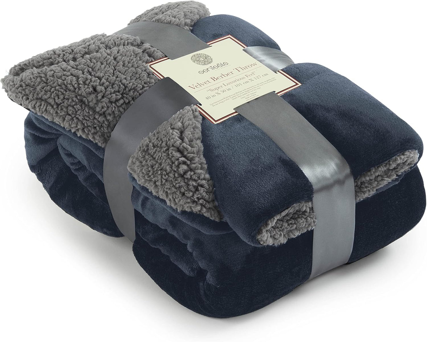 Sherpa Throw Blanket Super Soft Reversible Ultra Luxurious Plush Blanket, 50 X 60 Inches, Camel/White