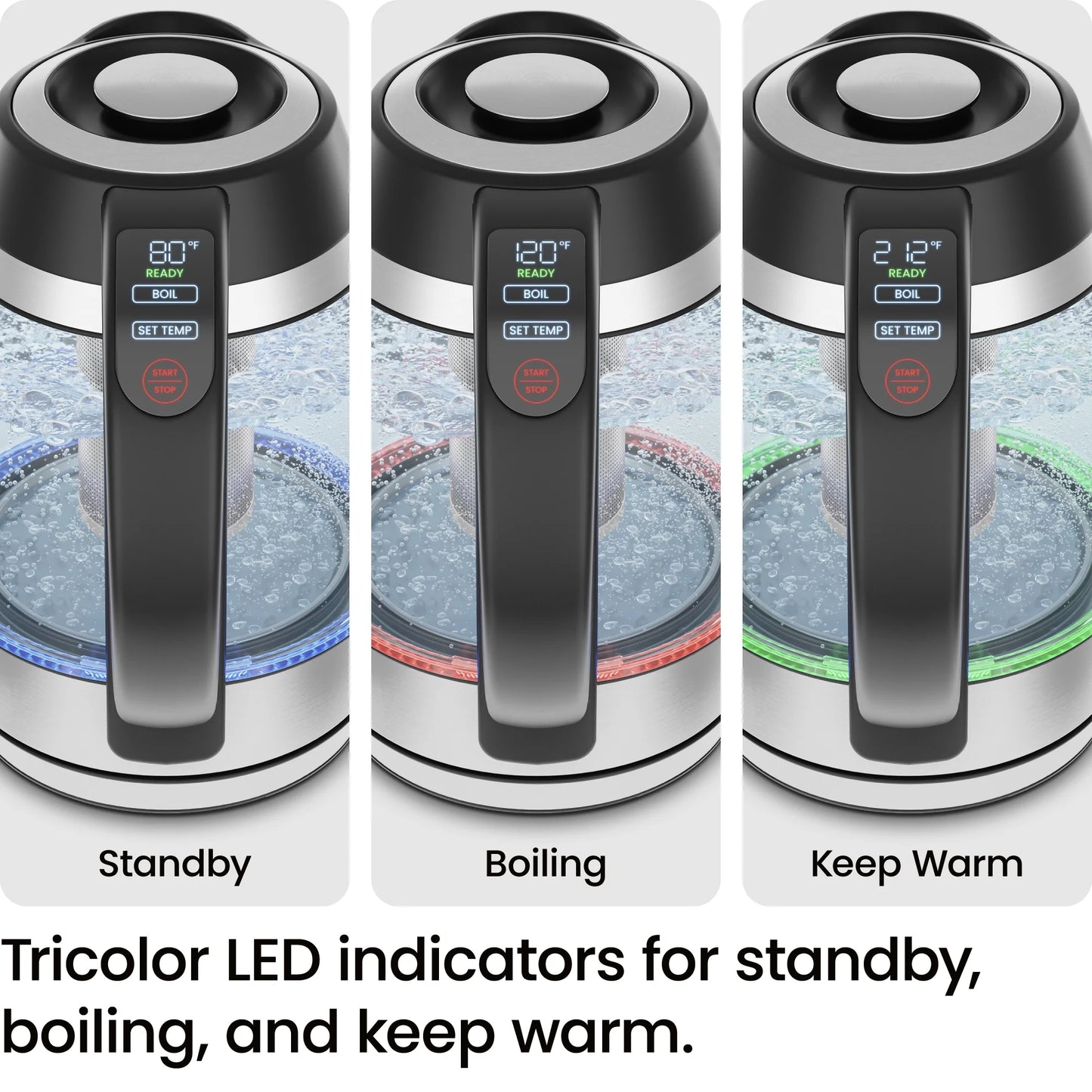 Lightning 1.8L Custom-Temp Electric Kettle, 1750W with Tea Infuser - Stainless Steel