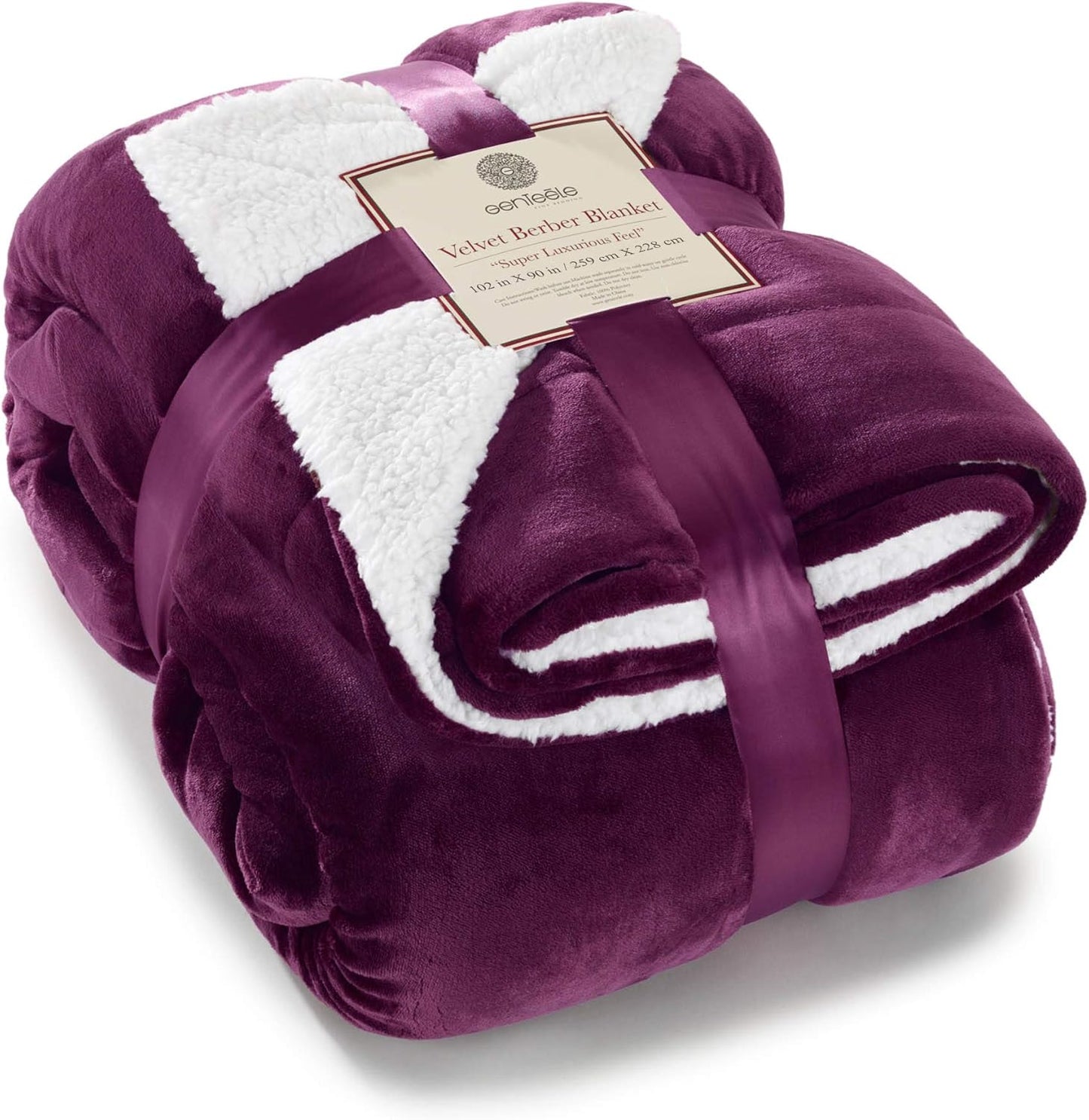 Sherpa Throw Blanket Super Soft Reversible Ultra Luxurious Plush Blanket, 50 X 60 Inches, Camel/White