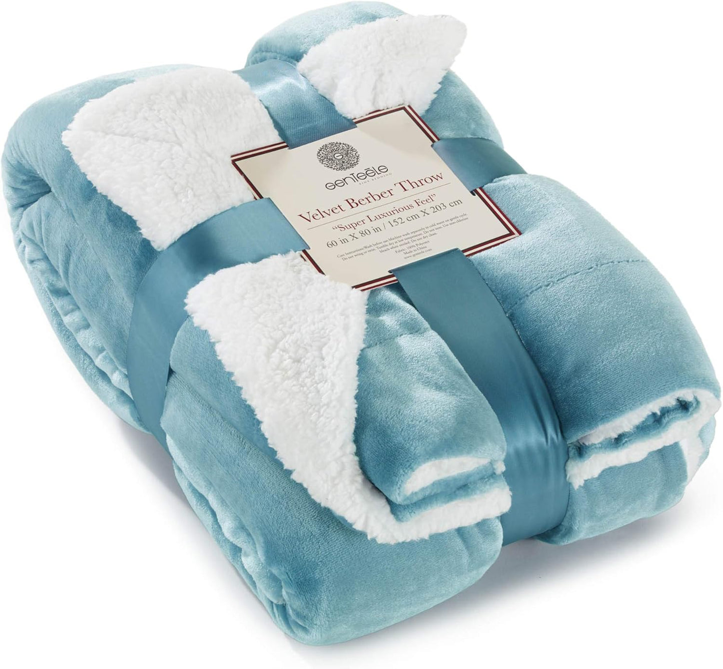 Sherpa Throw Blanket Super Soft Reversible Ultra Luxurious Plush Blanket, 50 X 60 Inches, Camel/White