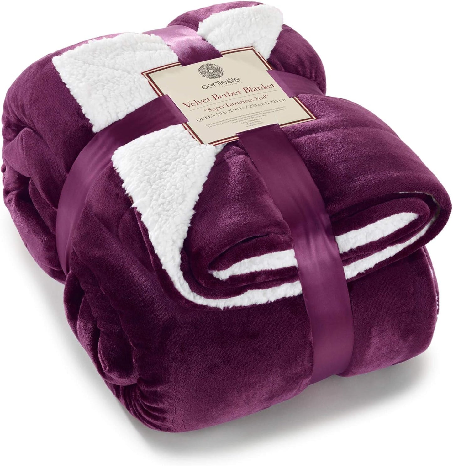 Sherpa Throw Blanket Super Soft Reversible Ultra Luxurious Plush Blanket, 50 X 60 Inches, Camel/White