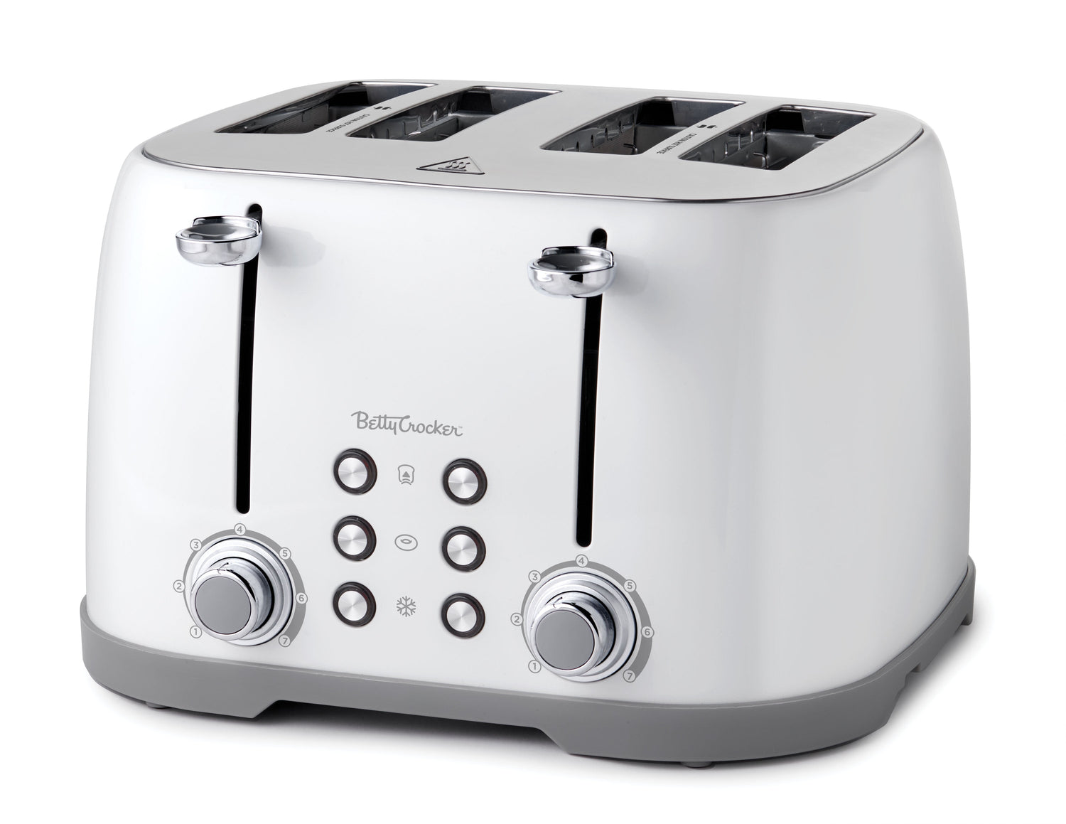 4-Slice Multi-Function Toaster, Toaster 4 Slice with Extra Wide Slots for Thick Bread, Bagel & Waffle, Toast Shade Control Dial, Slide Out Crumb Tray, White