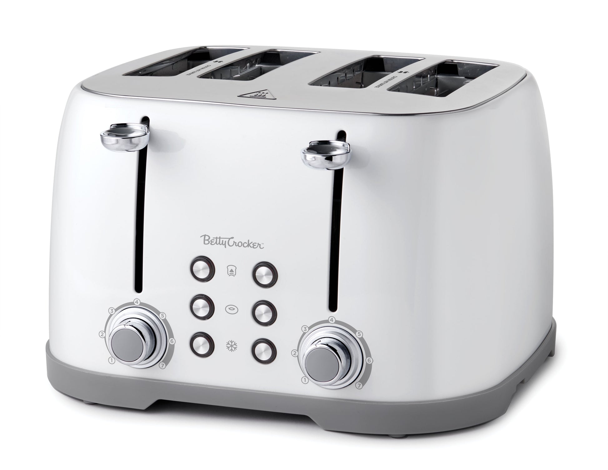 4-Slice Multi-Function Toaster, Toaster 4 Slice with Extra Wide Slots for Thick Bread, Bagel & Waffle, Toast Shade Control Dial, Slide Out Crumb Tray, White