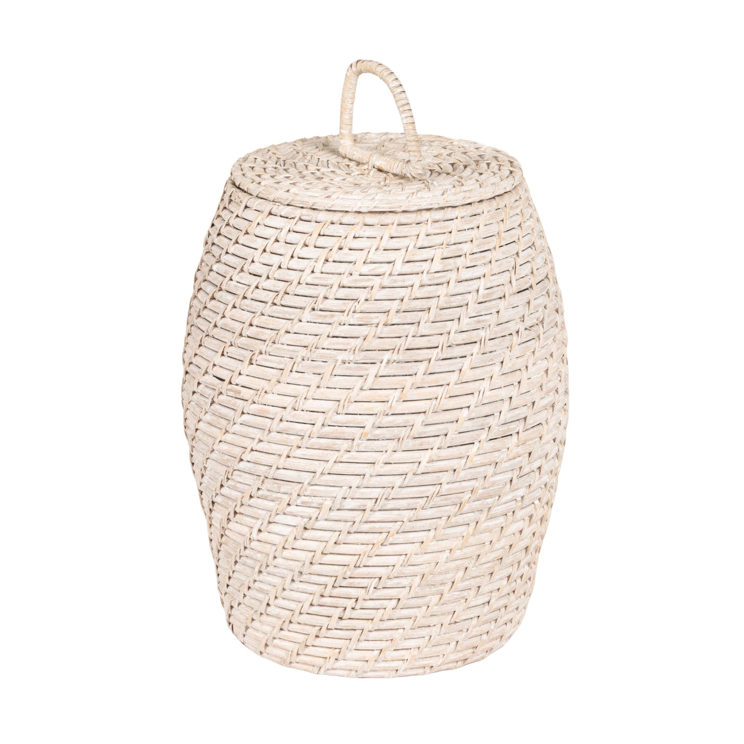 Hand-Woven Rattan Wicker Storage Baskets with Lids, Set of 2