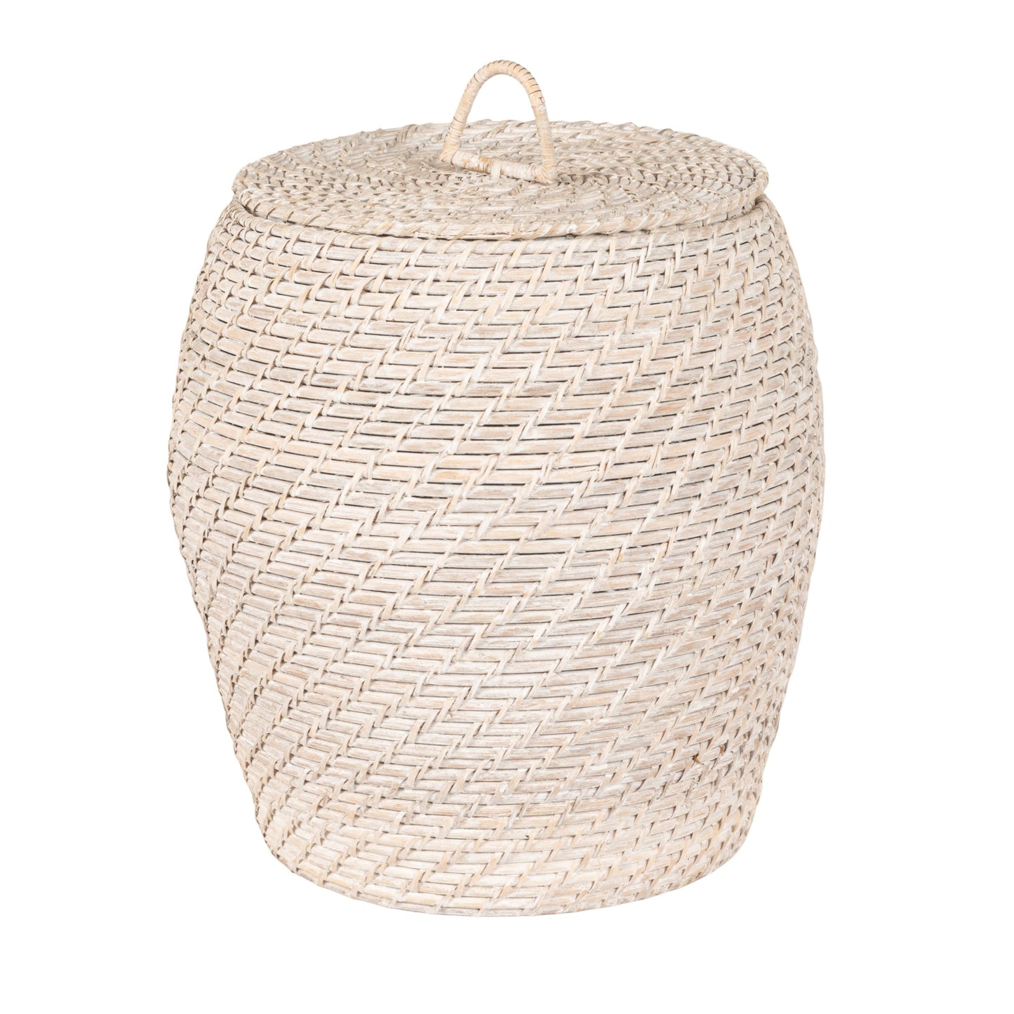 Hand-Woven Rattan Wicker Storage Baskets with Lids, Set of 2