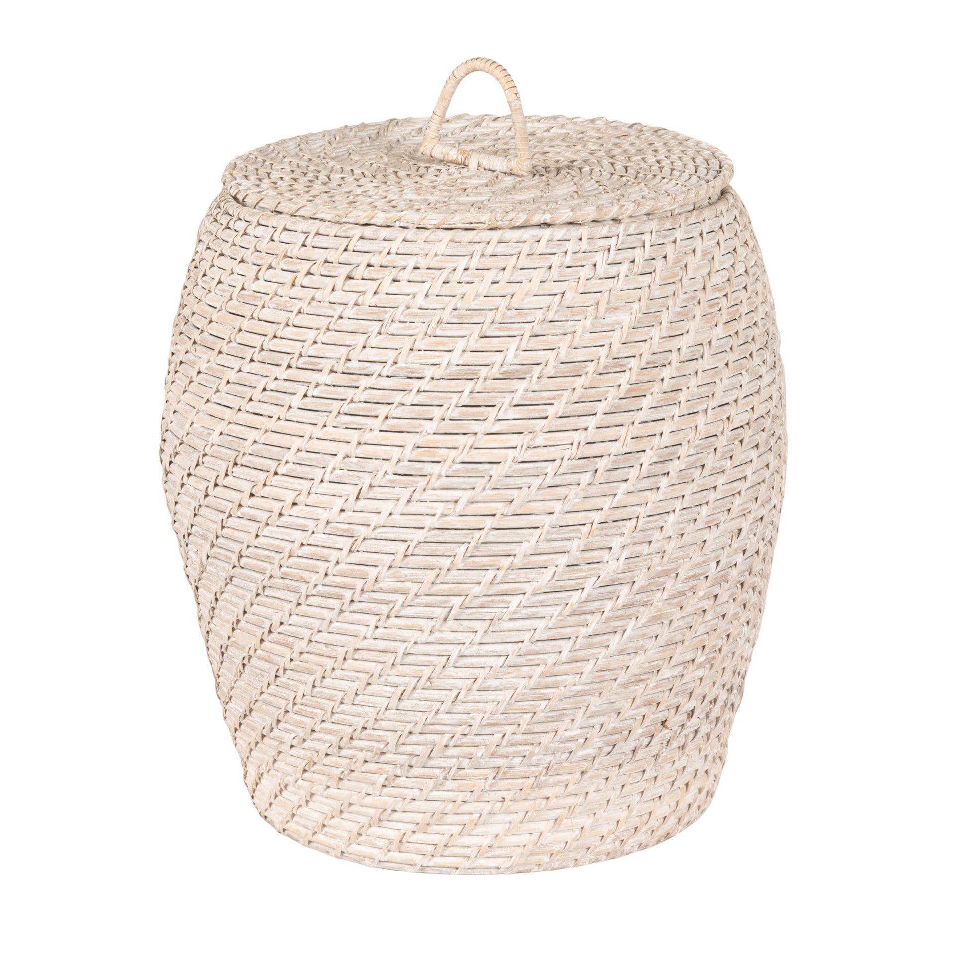 Hand-Woven Rattan Wicker Storage Baskets with Lids, Set of 2