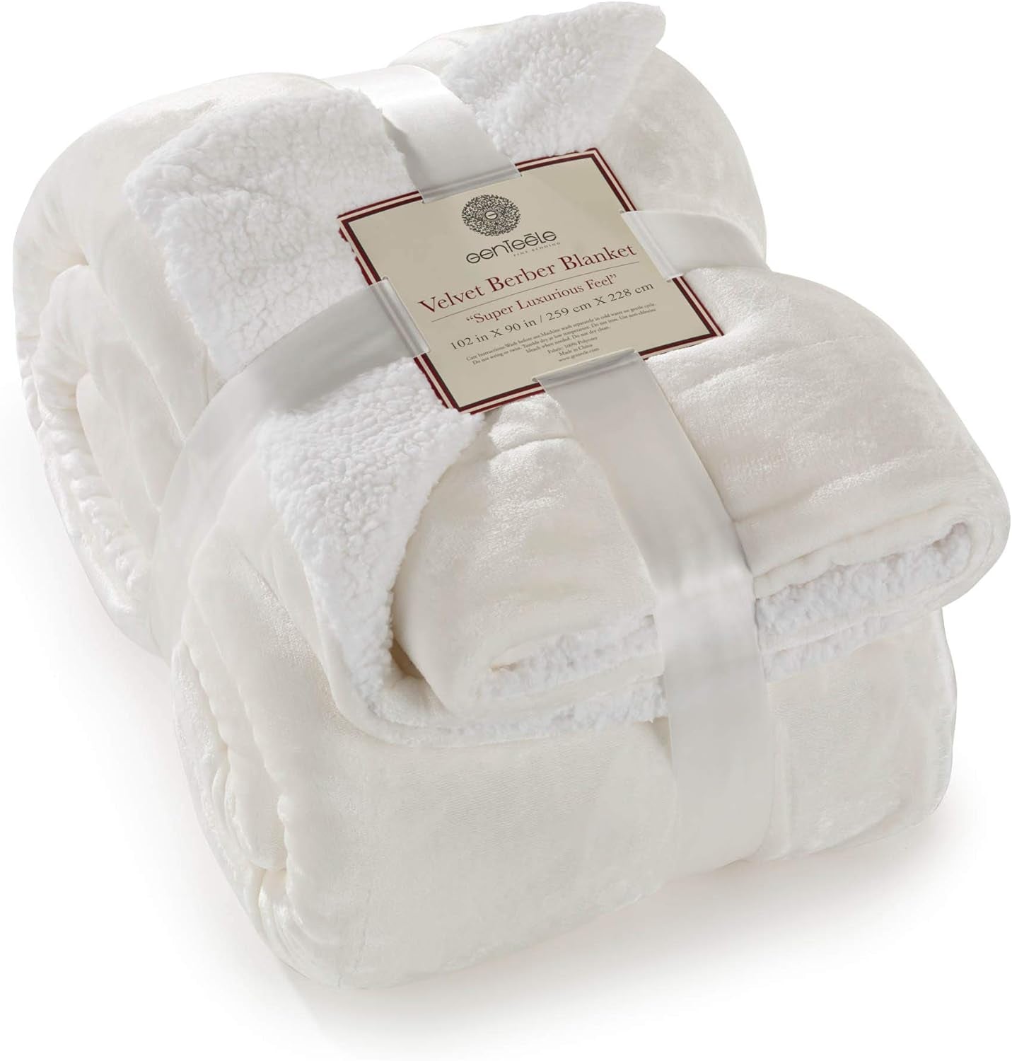 Sherpa Throw Blanket Super Soft Reversible Ultra Luxurious Plush Blanket, 50 X 60 Inches, Camel/White