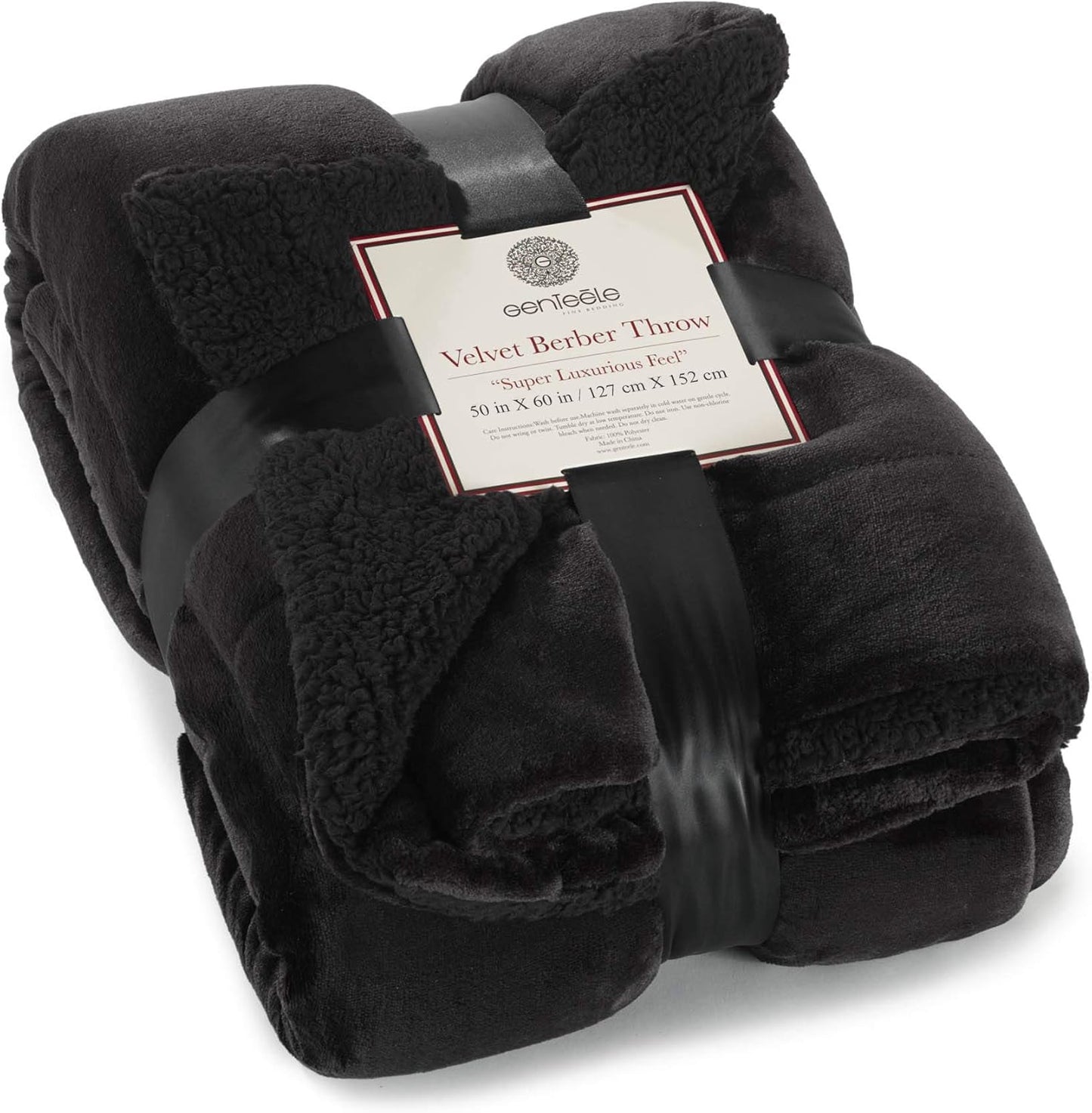 Sherpa Throw Blanket Super Soft Reversible Ultra Luxurious Plush Blanket, 50 X 60 Inches, Camel/White