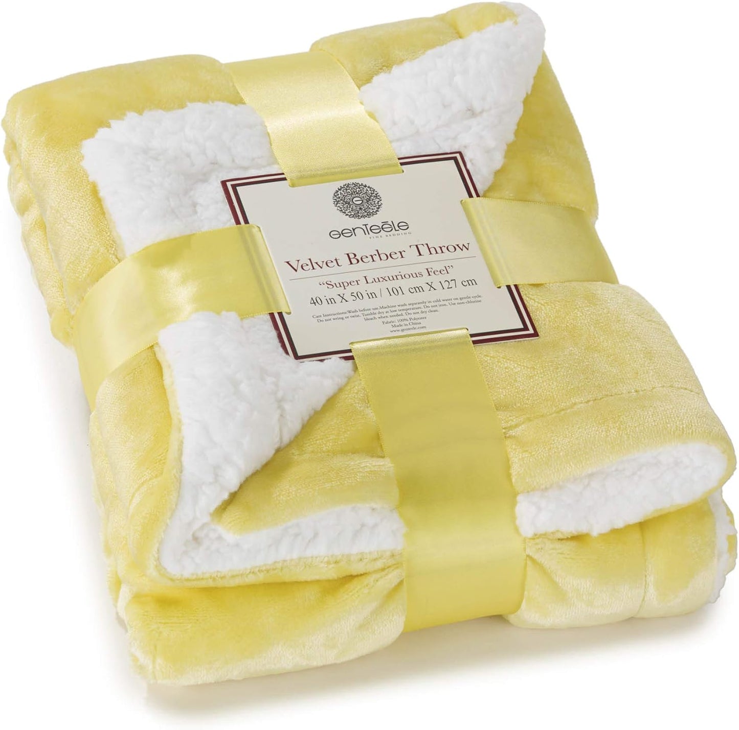 Sherpa Throw Blanket Super Soft Reversible Ultra Luxurious Plush Blanket, 50 X 60 Inches, Camel/White