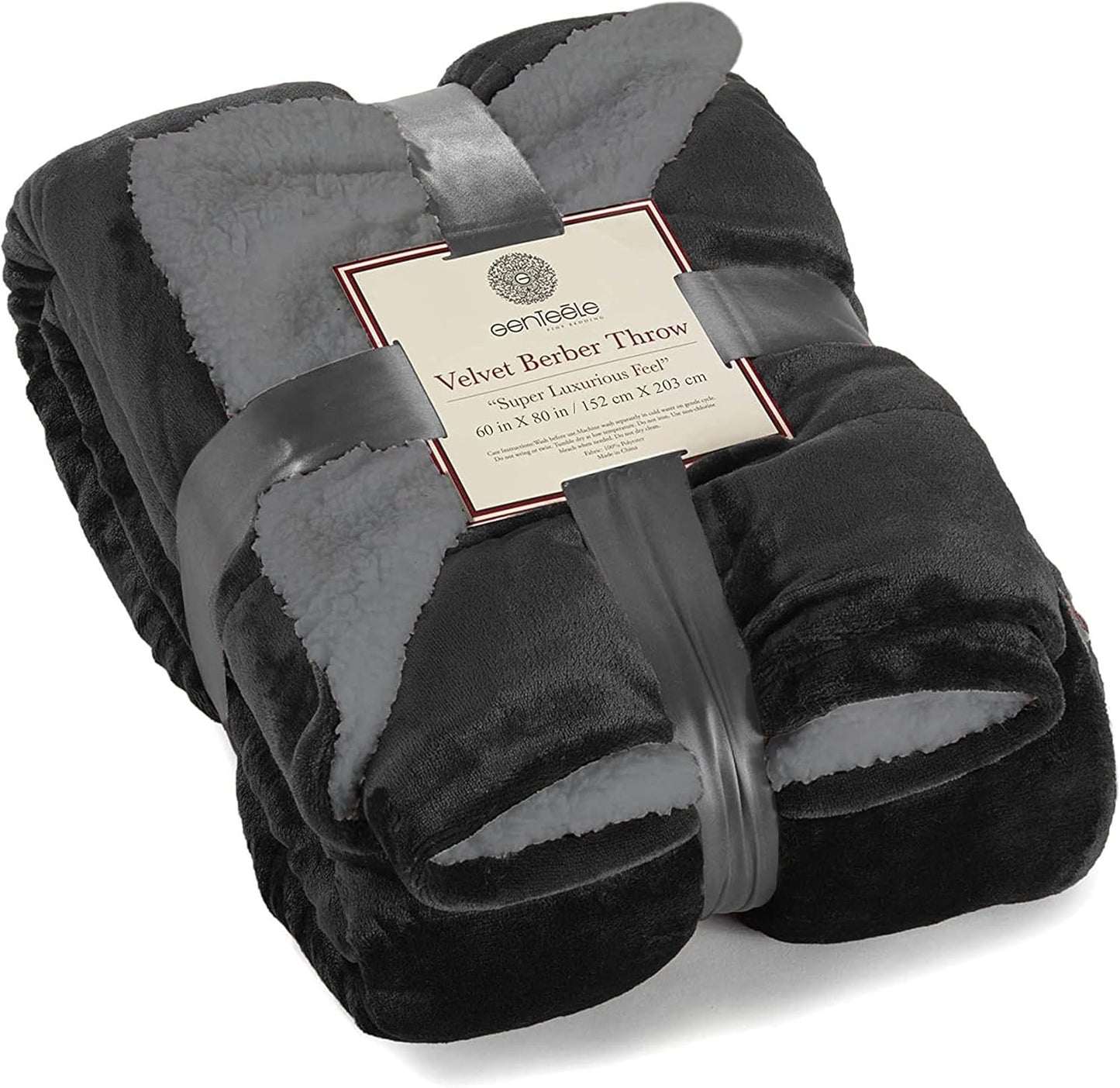 Sherpa Throw Blanket Super Soft Reversible Ultra Luxurious Plush Blanket, 50 X 60 Inches, Camel/White