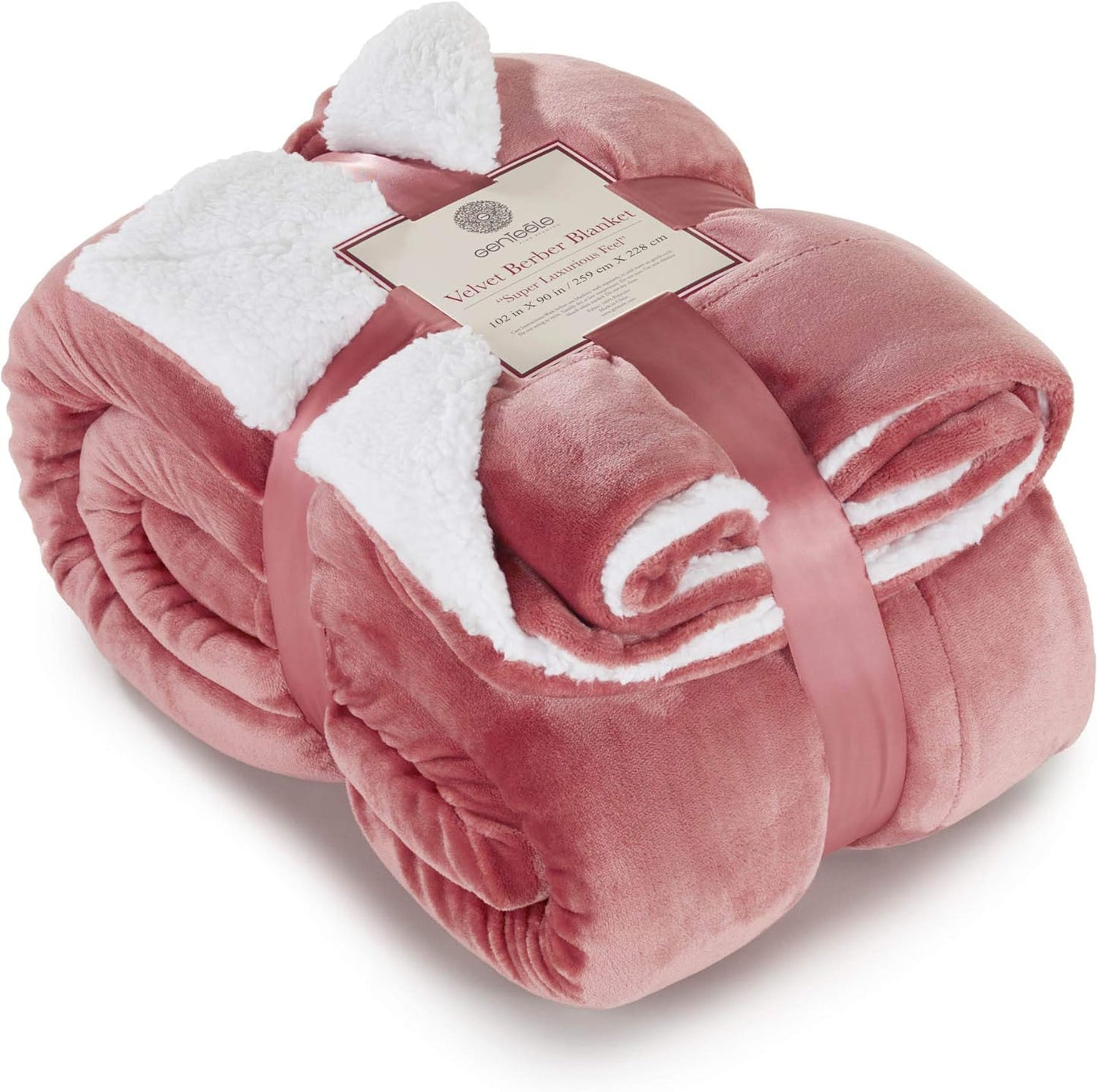 Sherpa Throw Blanket Super Soft Reversible Ultra Luxurious Plush Blanket, 50 X 60 Inches, Camel/White