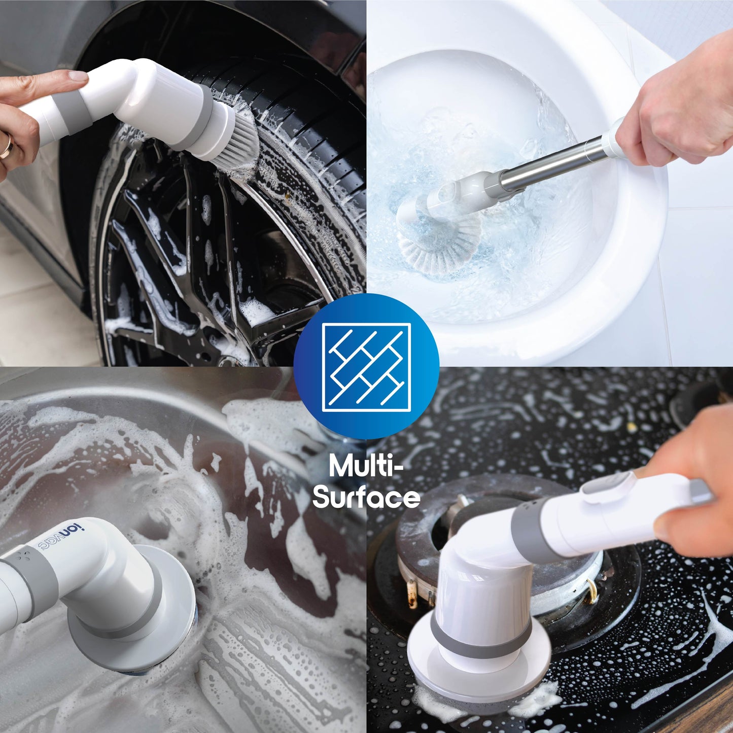 Scrub It Electric Spin Scrubber, Multi-Surface Rechargeable Cordless Scrub Brush with 9 Cleaning Brush Heads