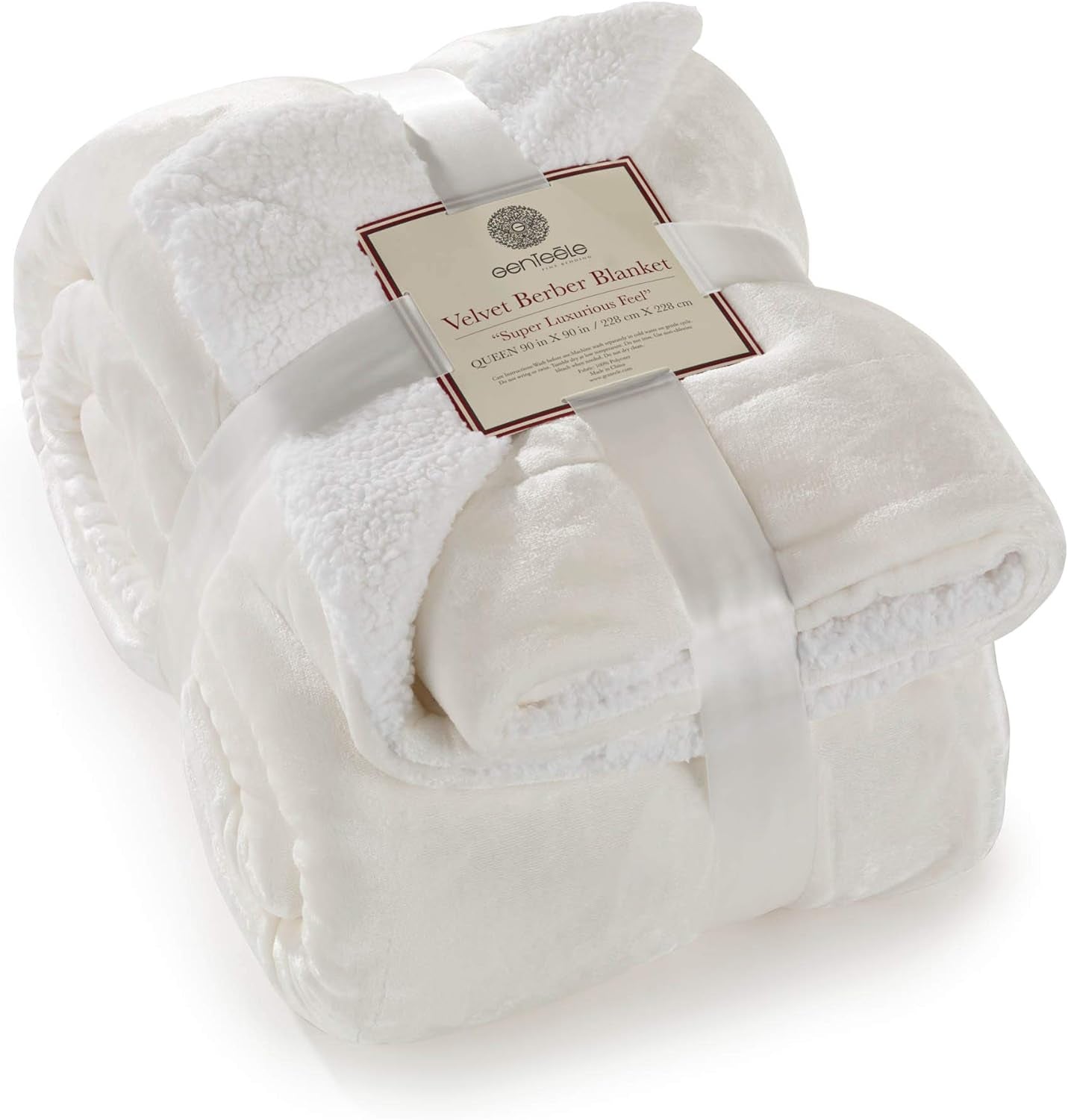 Sherpa Throw Blanket Super Soft Reversible Ultra Luxurious Plush Blanket, 50 X 60 Inches, Camel/White