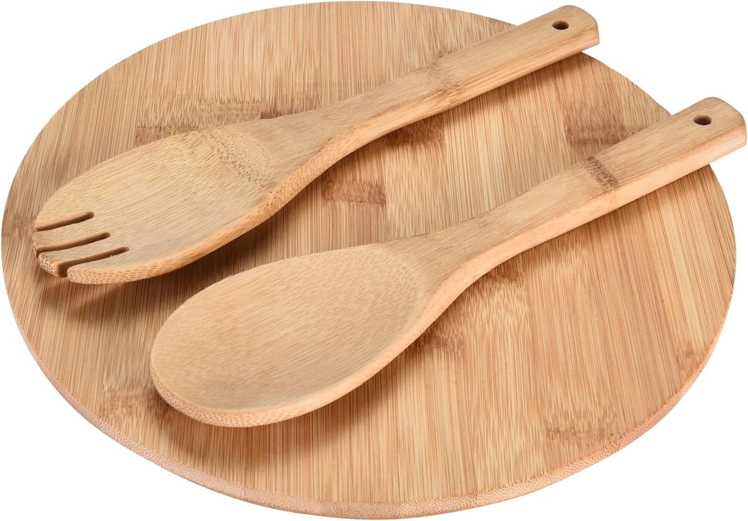 Bamboo Fiber Salad Bowl Set with Wooden Lids - Perfect for Serving, Mixing, and Prepping Fruits, Pasta, Cheese, Ramen, Bread, and More!