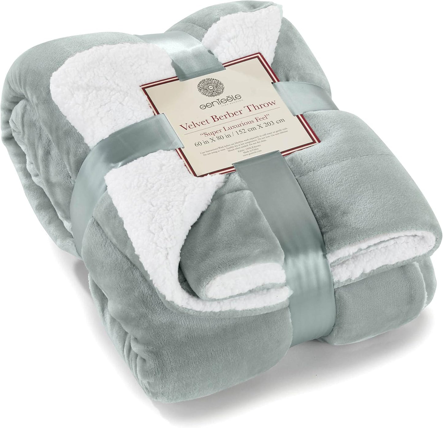 Sherpa Throw Blanket Super Soft Reversible Ultra Luxurious Plush Blanket, 50 X 60 Inches, Camel/White