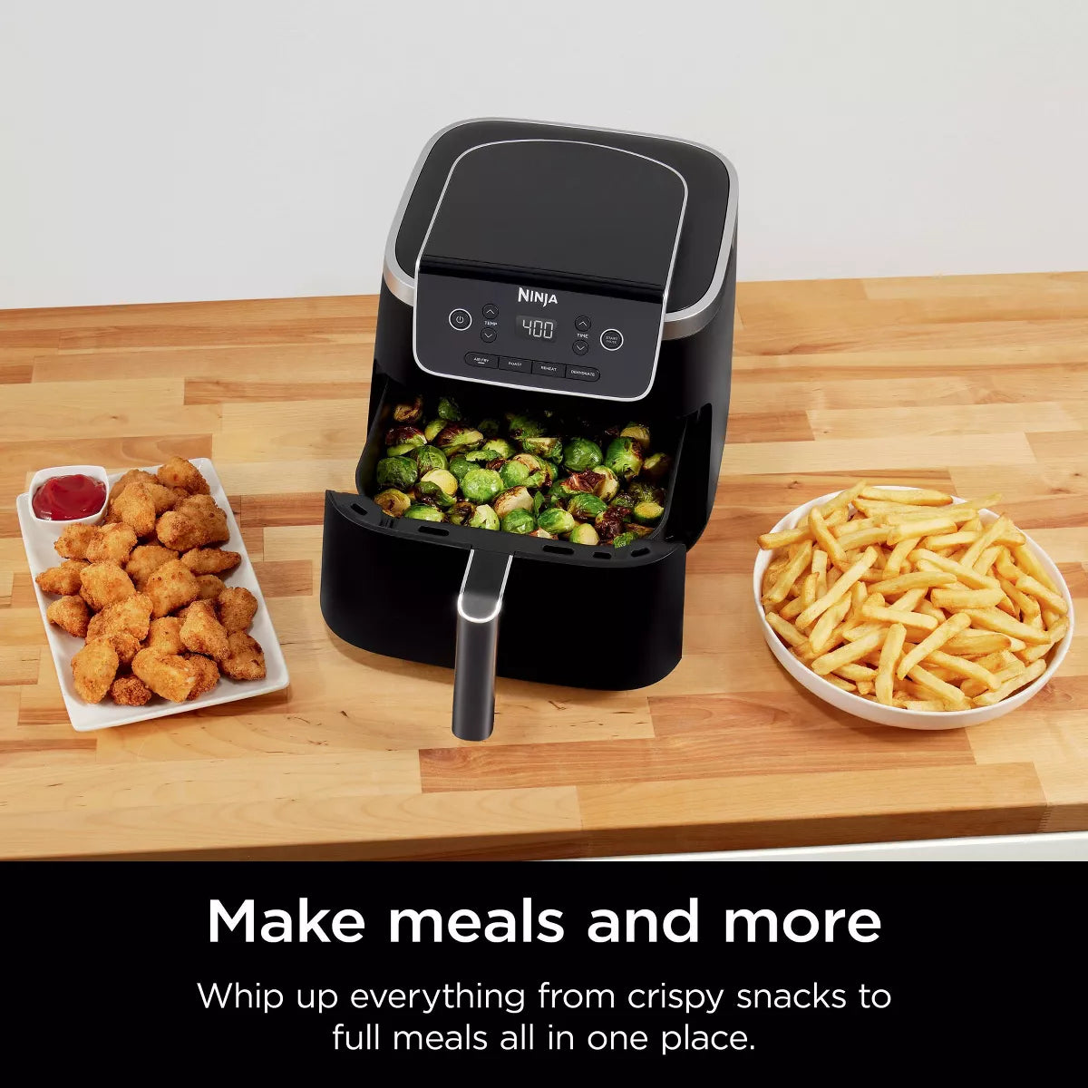 Ninja Air Fryer Pro 4-In-1 AF141: 5-Quart, 1750W, Dishwasher-Safe Parts, Gray, Metal & Plastic
