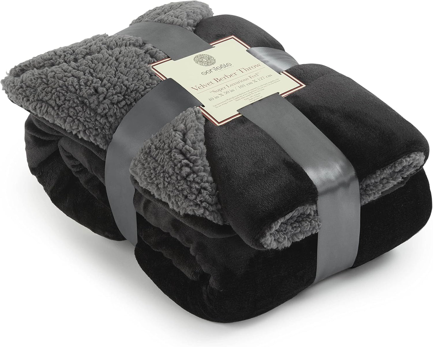 Sherpa Throw Blanket Super Soft Reversible Ultra Luxurious Plush Blanket, 50 X 60 Inches, Camel/White