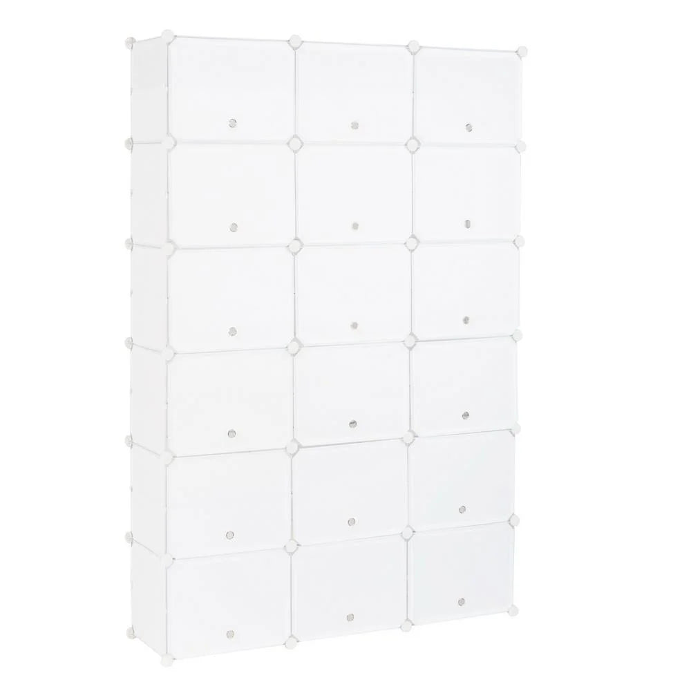 36 Cubes 72 Pairs 12 Tiers Portable Shoe Rack, Storage Cabinet for Entryway Hallway, White