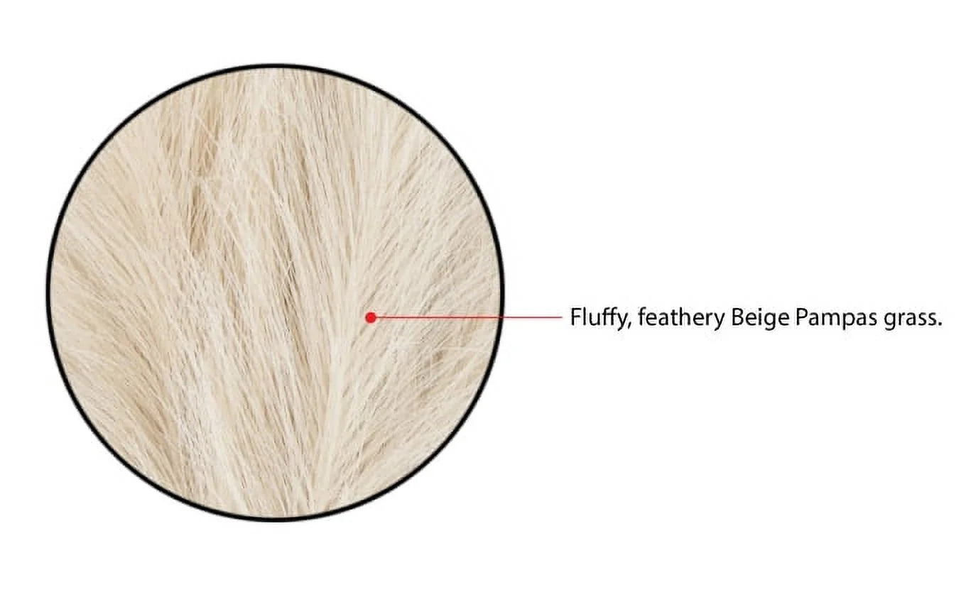 14" Artificial Pampas in White Rounded Ceramic Vase