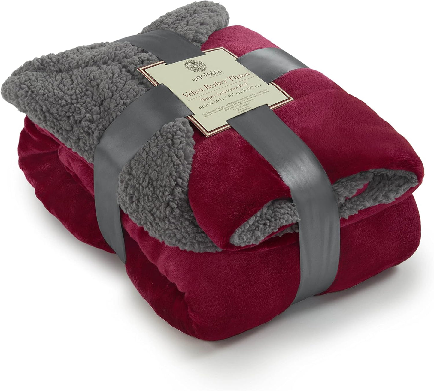 Sherpa Throw Blanket Super Soft Reversible Ultra Luxurious Plush Blanket, 50 X 60 Inches, Camel/White