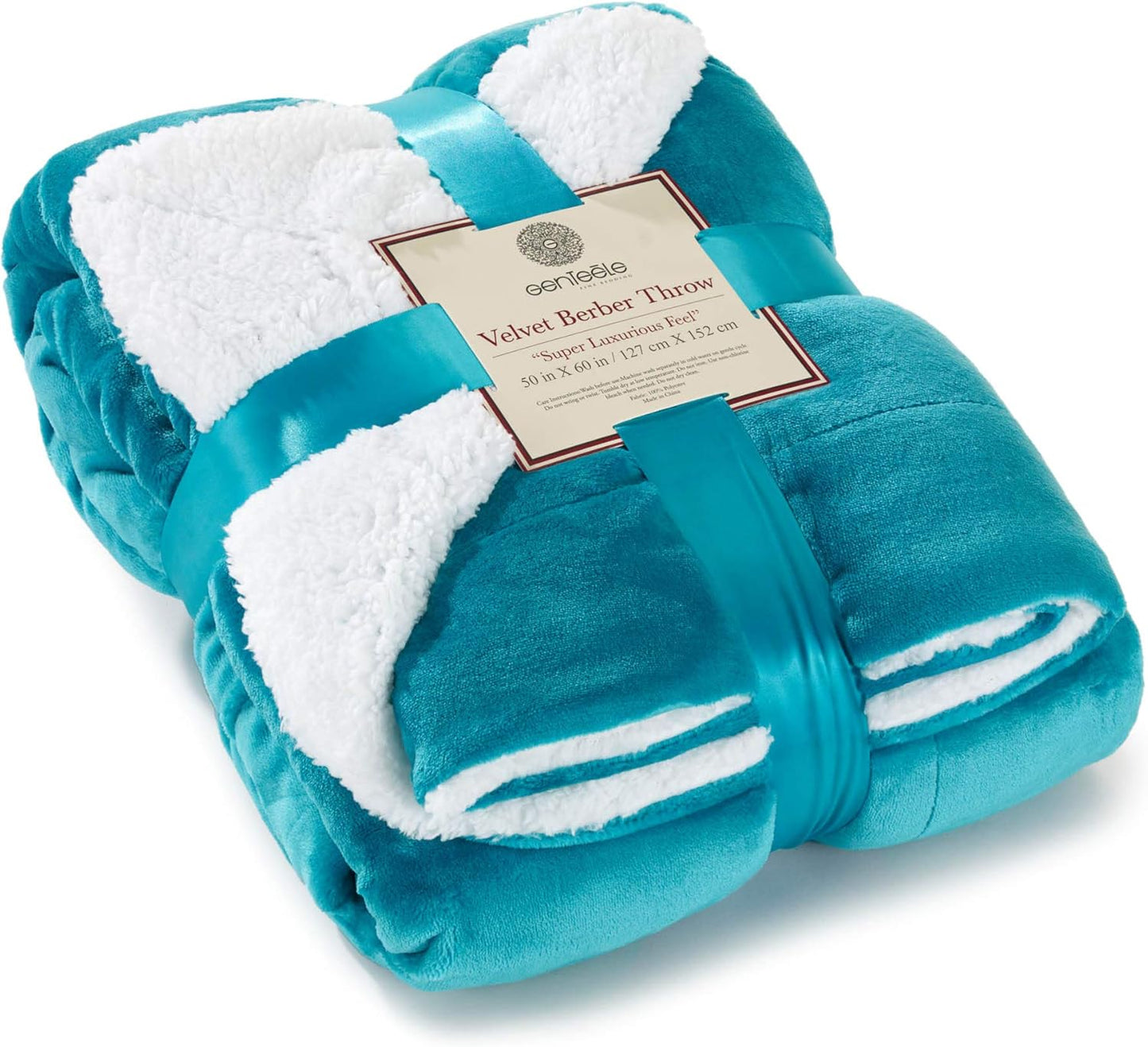 Sherpa Throw Blanket Super Soft Reversible Ultra Luxurious Plush Blanket, 50 X 60 Inches, Camel/White